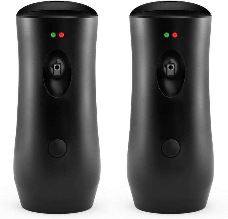 EnBath Automatic Air Freshener Spray Dispenser (2-Pack) Black Wall Mounted or Free Standing Battery Operated Sprayer for Home or Commercial Use, 3 Auto Scent Release Time Settings for Room/Bathroom Freshness - Image 1